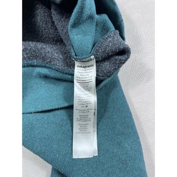 Patagonia P-6 Uprisal Hoody Size Small Teal Regular Fit Sweatshirt Logo Pullover - Picture 5 of 10